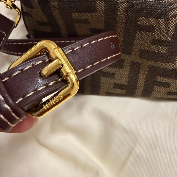 Fendi Crossbody Bag in Brown with Gold Accents - Picture 5 of 9